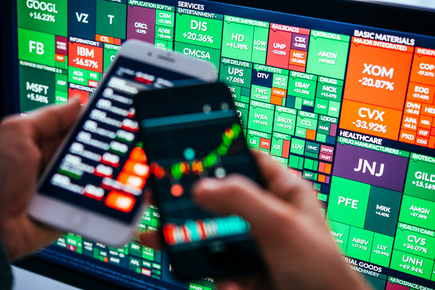 phone screens stock market European markets open sharply lower as EU countries impose sanctions on Russia