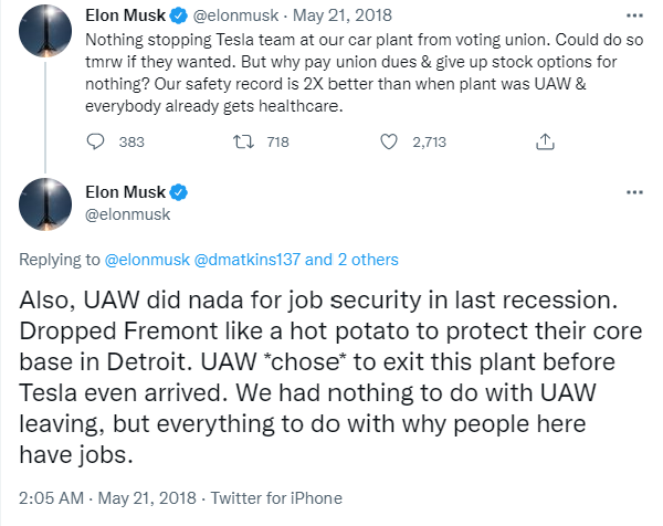 musk anti union Does Joe Biden hate Elon Musk?