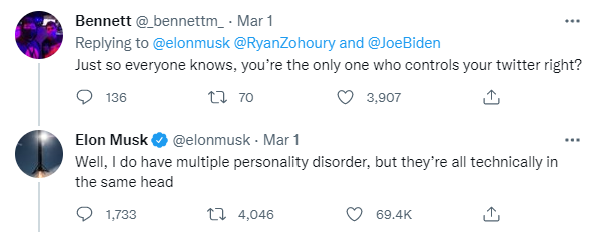 musk personalities Does Joe Biden hate Elon Musk?
