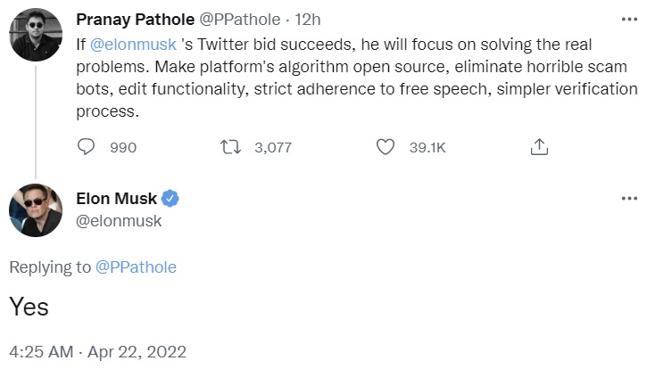 elon musk twitter priorities Tesla CEO Elon Musk Reveals How He Will Improve Twitter if Bid Succeeds